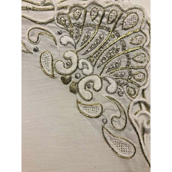 KIM SEYBERT BAROQUE NAPKIN HAND STITCHED NEIMAN MARCUS $100 AUTHENTIC - Picture 2 of 2